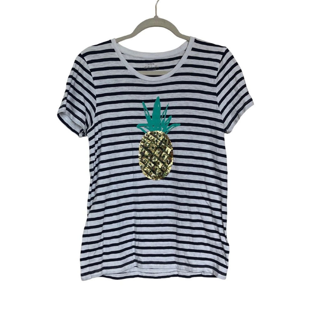 J. Crew Collector Tees Sequin Pineapple Cotton Shirt